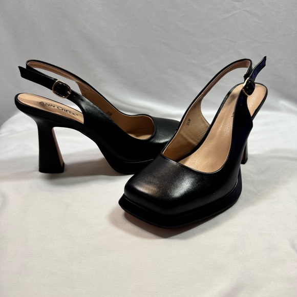 ANN CREEK Women's Platform Slingback High Heels Square Toe Pump Shoes size 9.5 M - Picture 5 of 16